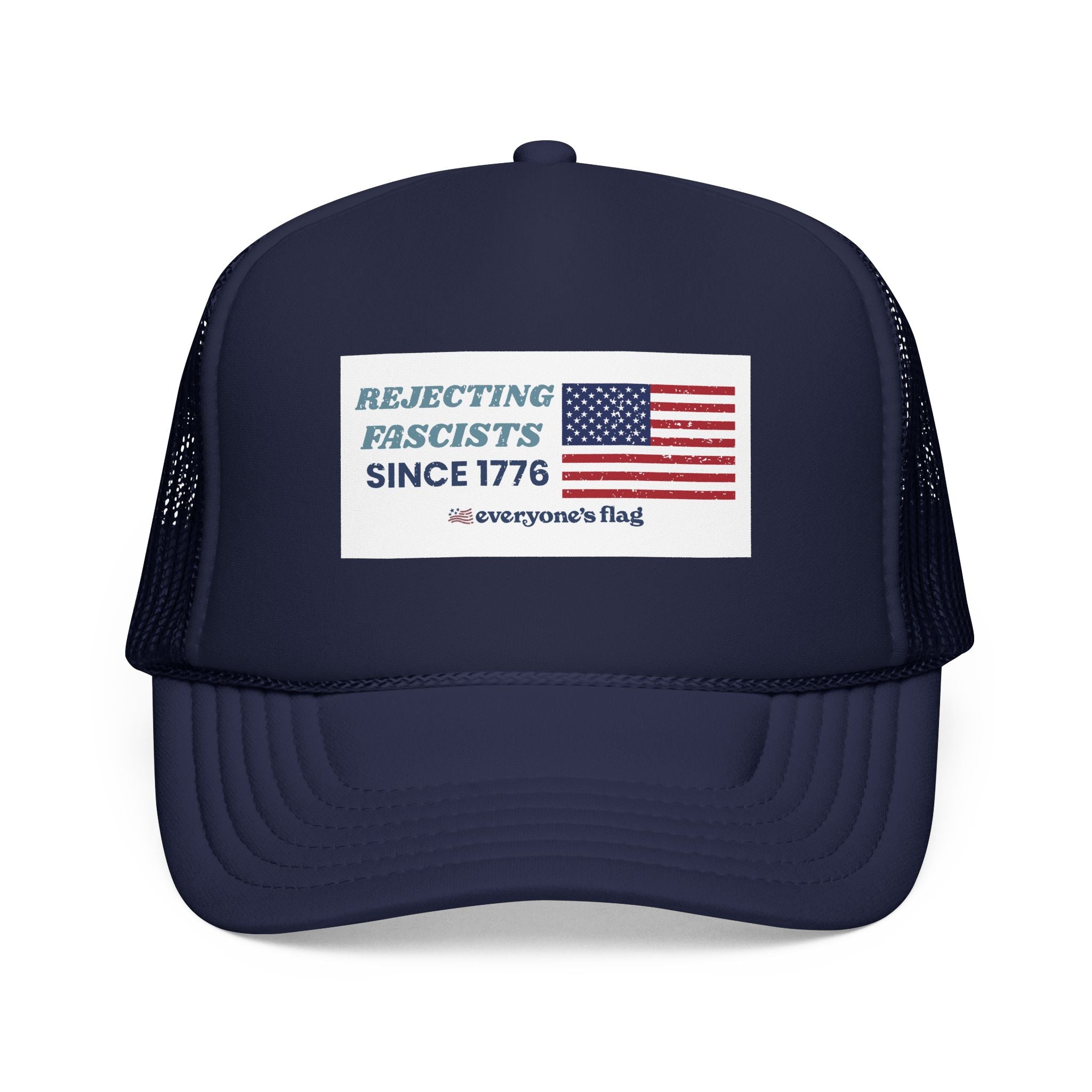 Resisting Fascists 250 yrs. Trucker Hat - White patch