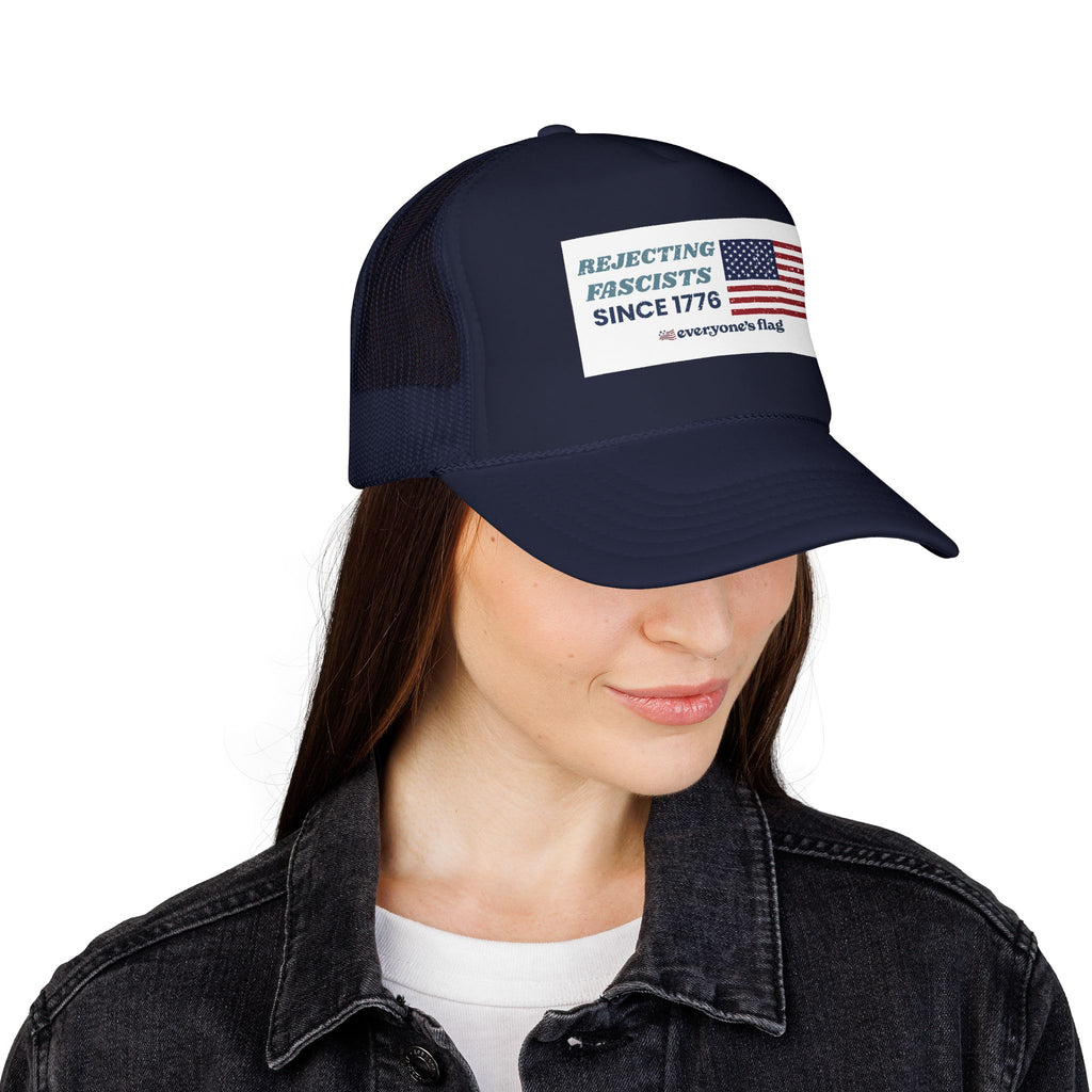 Resisting Fascists 250 yrs. Trucker Hat - White patch