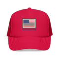 Flag Patch Trucker Hat - White & Navy