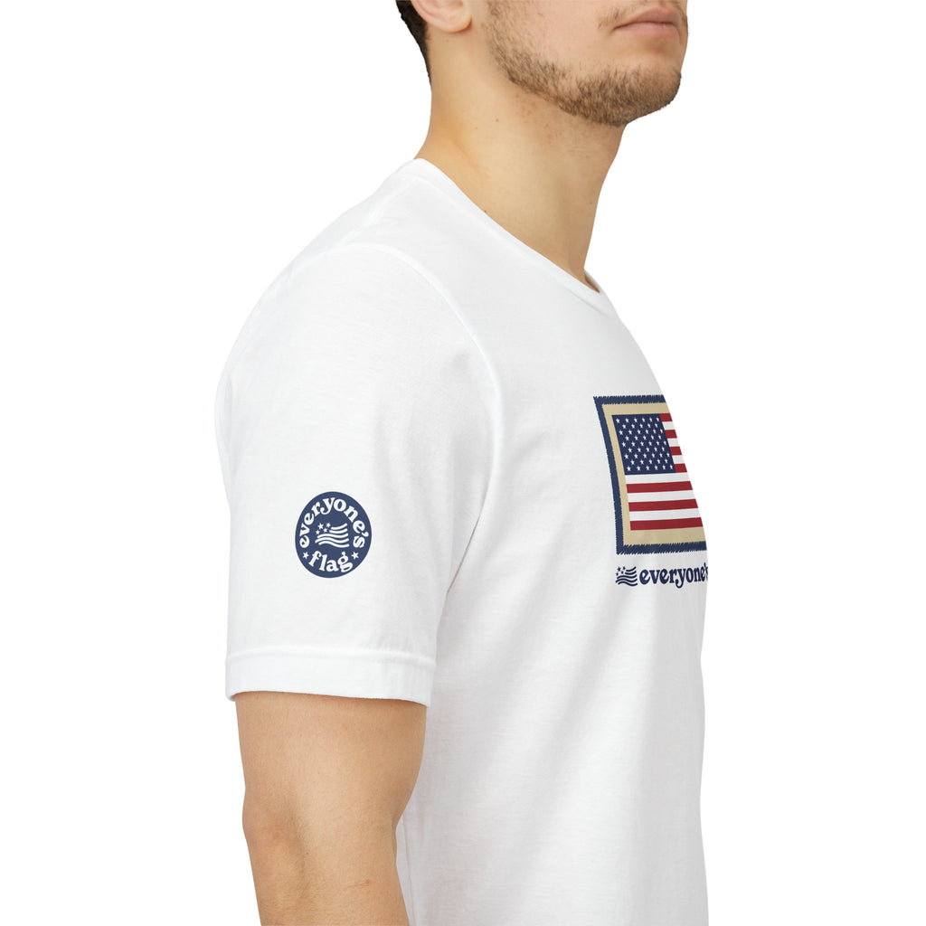 Flag Patch Unisex Jersey Short Sleeve Tee - White