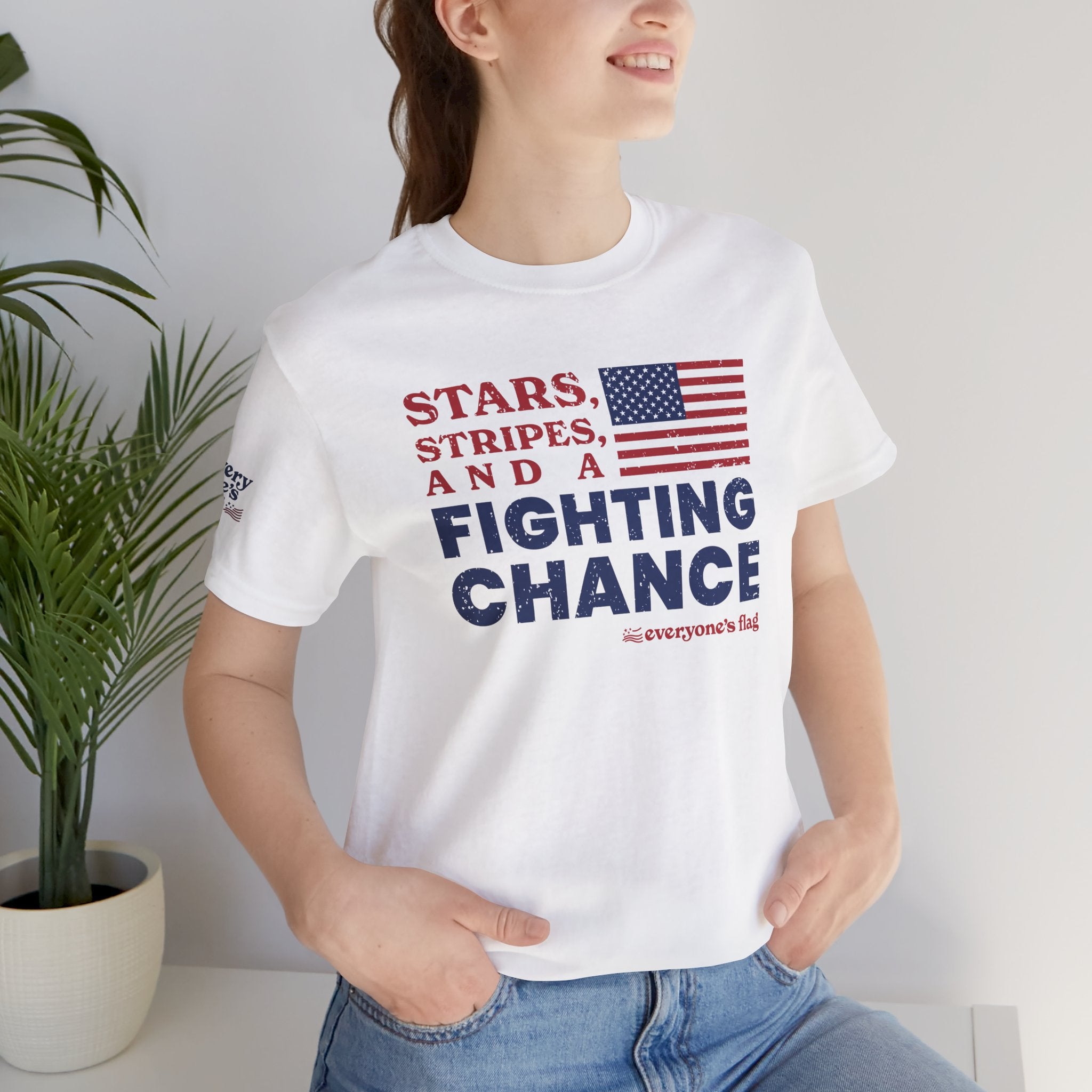 Fighting Chance Unisex Jersey Short Sleeve Tee - White