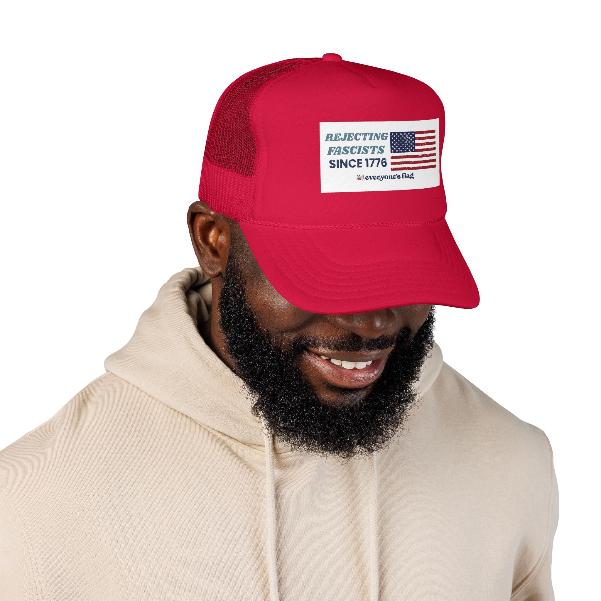 Resisting Fascists 250 yrs. Trucker Hat - White patch