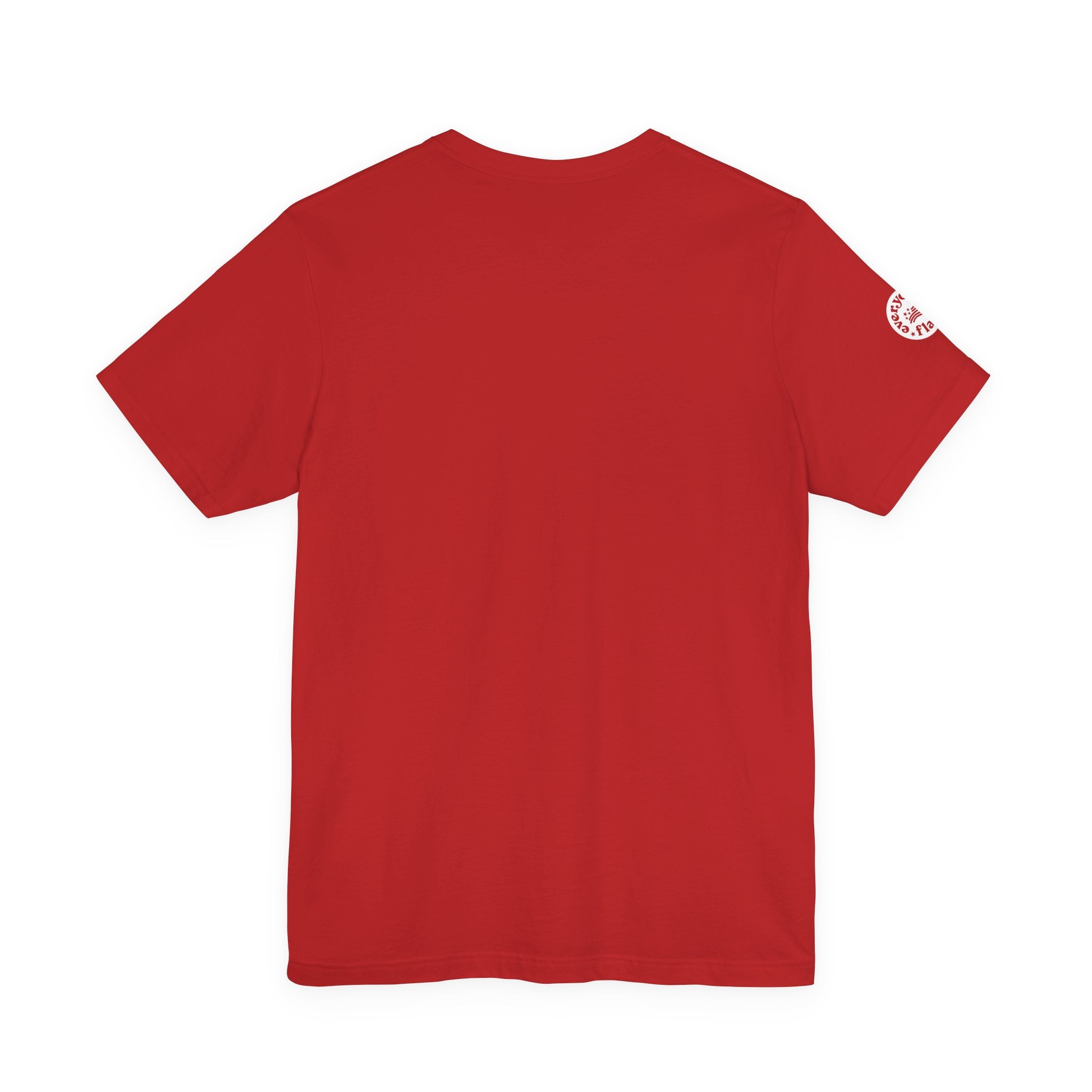 Flag Patch Unisex Jersey Short Sleeve Tee - Navy & Red