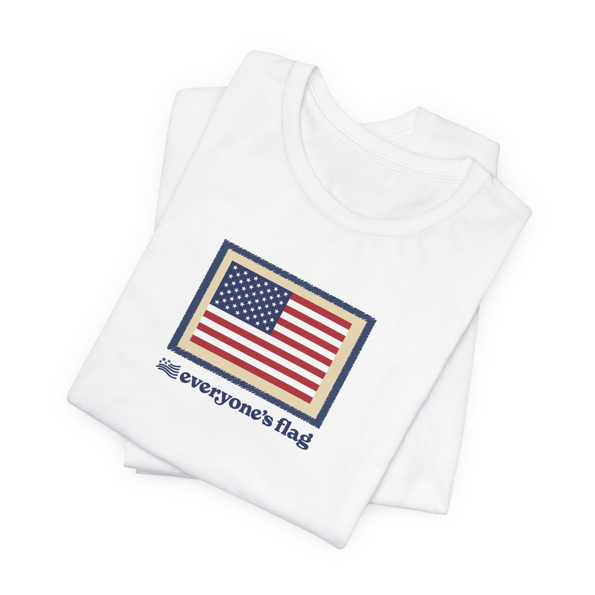 Flag Patch Unisex Jersey Short Sleeve Tee - White