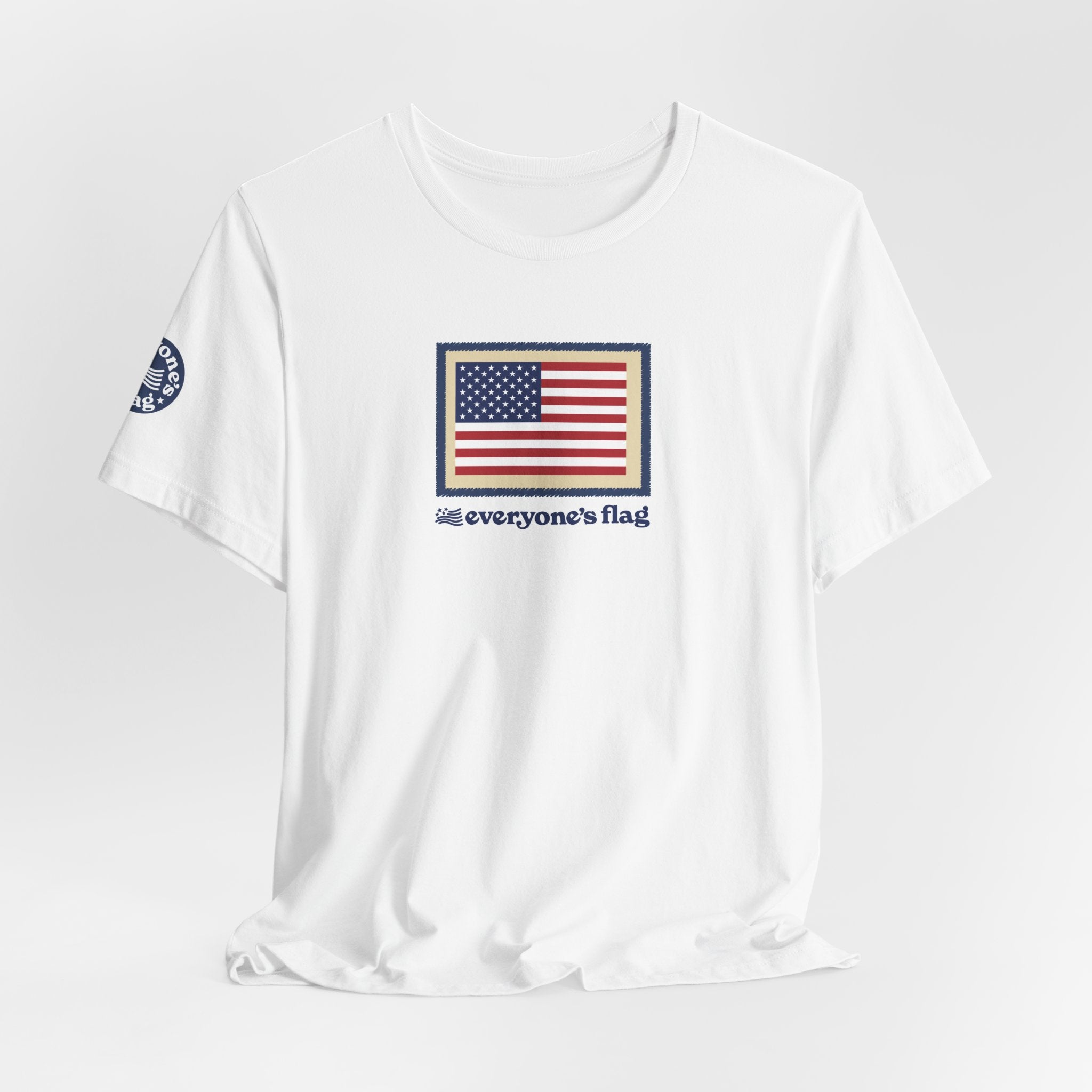 Flag Patch Unisex Jersey Short Sleeve Tee - White