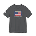 Flag Patch Unisex Jersey Short Sleeve Tee - Navy & Red