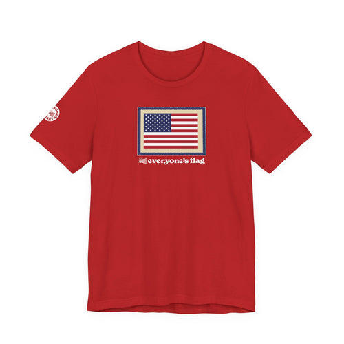 Flag Patch Unisex Jersey Short Sleeve Tee - Navy & Red